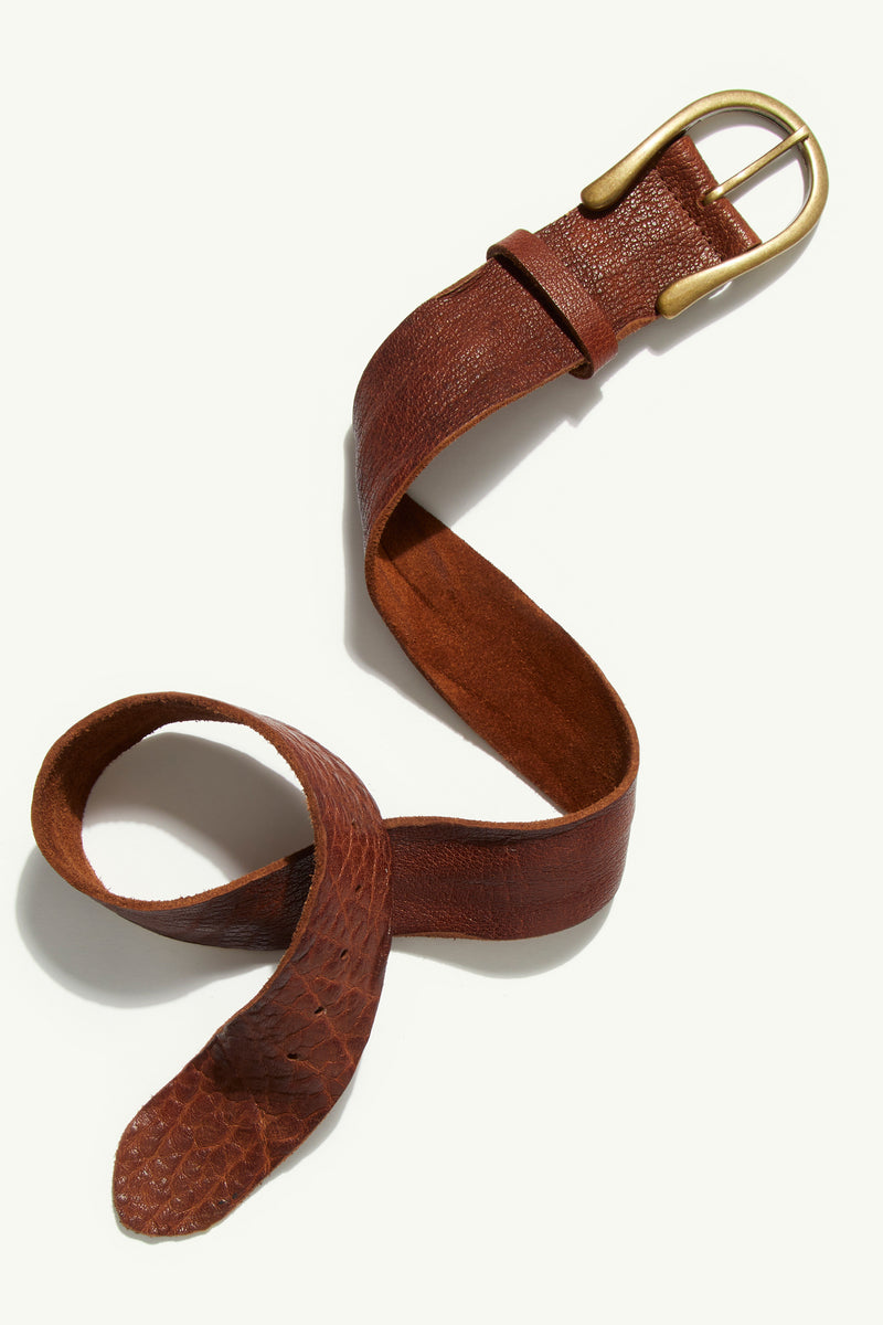 Coffee Rugged Look Leather Belt | Plus Size Belts | John Pride